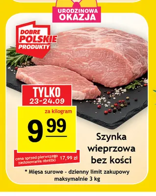 Szynka wieprzowa bez kości promocja w Gram Market