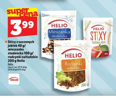 Stixy z suszonych jabłek Helio promocja w TOPAZ