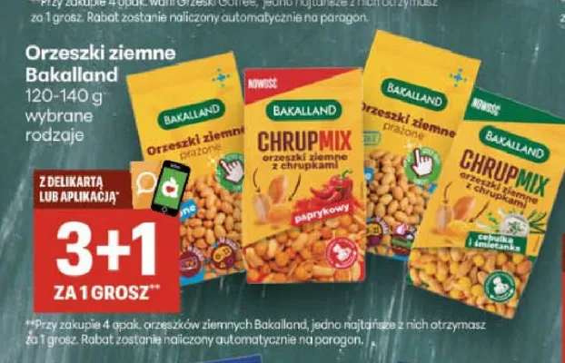 Orzeszki ziemne solone Bakad'or promocja w Delikatesy Centrum