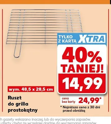 Ruszt do grilla prostokątny 48,5x28,5cm promocja w Kaufland