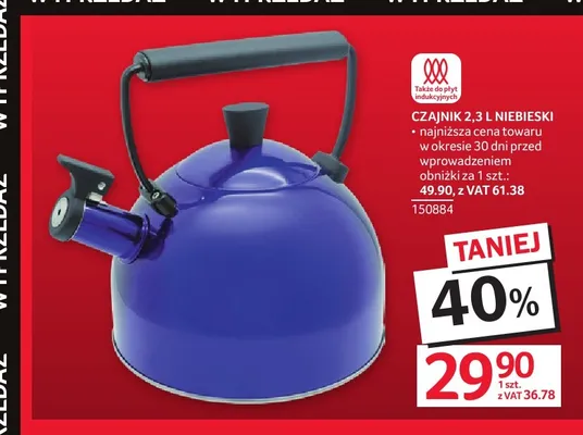 Czajnik niebieski 2,3 l promocja w Selgros