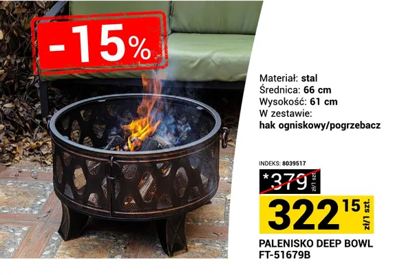 Palenisko Deep Bowl FT-51679B promocja w Merkury Market