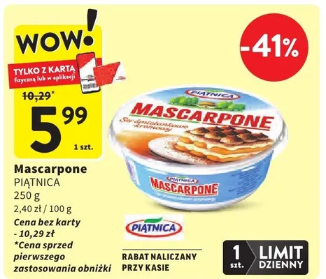 Mascarpone promocja w Intermarche