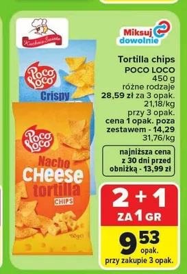 Tortilla chips Poco Loco Crispy promocja w Carrefour