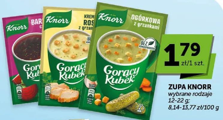 Zupa Knorr Gorący Kubek wybrane rodzaje promocja w Euro Sklep