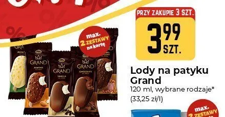 Lody na patyku Grand promocja w Społem Częstochowa