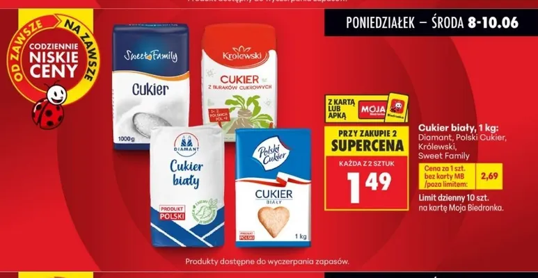 Cukier biały Sweet Family promocja w Biedronka