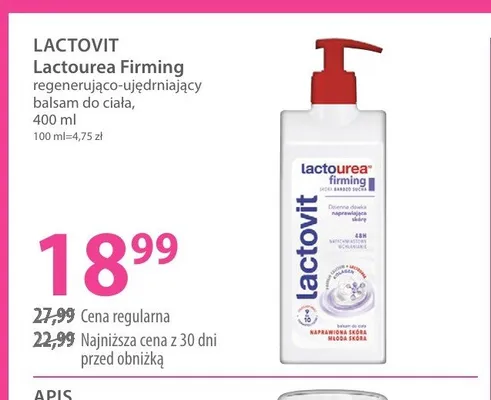 Balsam do ciała regenerująco-ujędrniający Lactovit Lactourea Firming promocja w Hebe