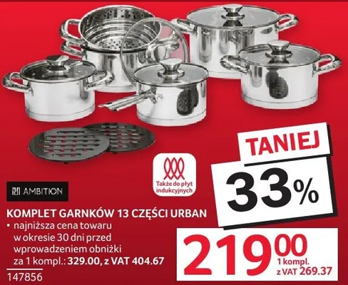 Komplet garnków 13 części Urban Ambition promocja w Selgros