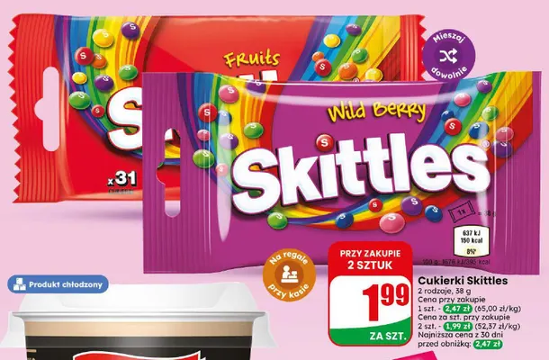 Cukierki Skittles Wild Berry promocja w Dino