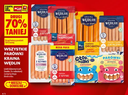 Parówki Kraina Wędlin promocja w Biedronka
