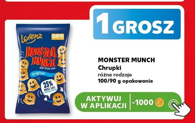 Chrupki Lorenz Monster Munch Original 100/90g promocja w Kaufland