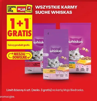 Sucha karma dla kota Whiskas z kurczakiem promocja w Biedronka