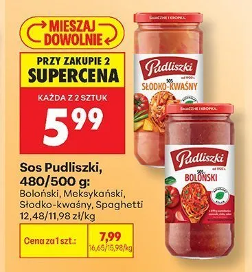 Sos Pudliszki słodko-kwaśny promocja w Biedronka