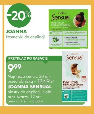 Plastry do depilacji ciała Joanna Sensual 12-pak promocja w Super-Pharm