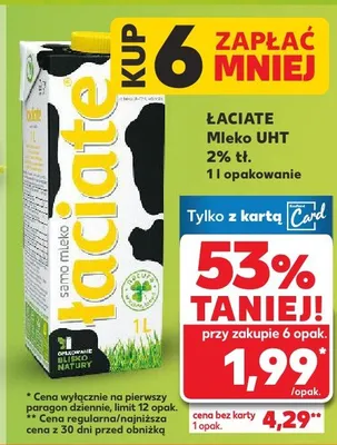 Mleko UHT 2% tł. promocja w Kaufland