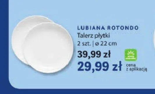 Talerz płytki Lubiana Rotondo 2-pak ø 22 cm promocja w Stokrotka