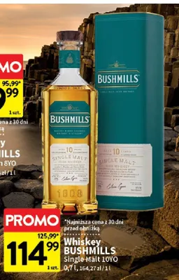 Whisky Bushmills Single Malt 10YO promocja w Intermarche