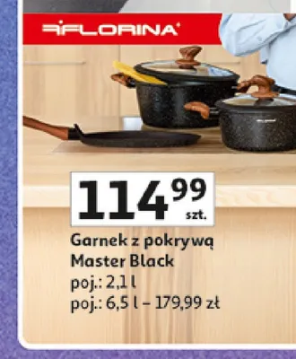 Garnek z pokrywą Florina Master Black 2,1 l promocja w Auchan