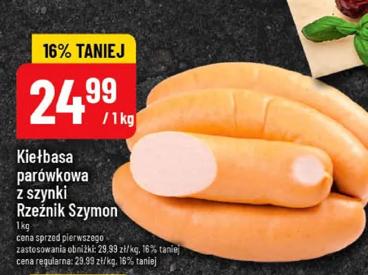 Kiełbasa parowkowa z szynki Rzeźnik Szymon promocja w POLOmarket