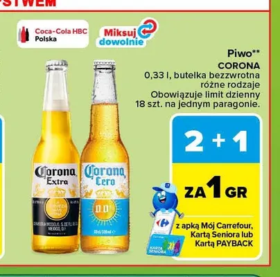 Piwo Corona Extra promocja w Carrefour