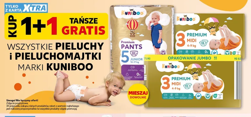 Pieluchy Kuniboo Premium Midi 3 Jumbo promocja w Kaufland