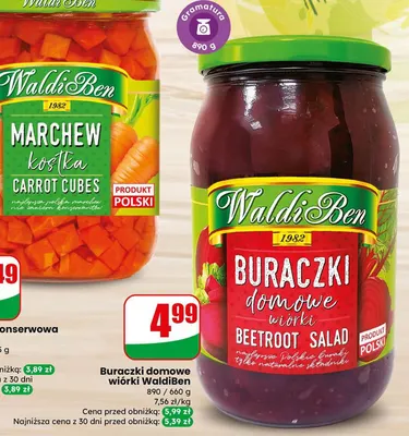 Buraczki domowe wiórki promocja w Dino