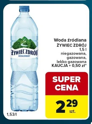 Woda źródlana gazowana Żywiec Zdrój lekko promocja w Globi
