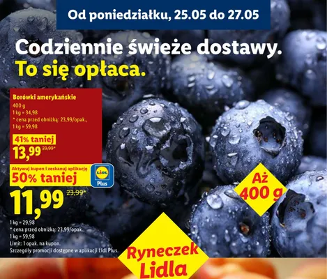 Borówki amerykańskie promocja w Lidl