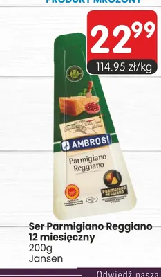 Ser Parmigiano Reggiano 12-miesięczny Ambrosi promocja w Market Point