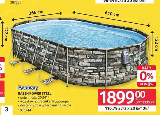 Basen stelażowy Bestway Power Steel promocja w Selgros