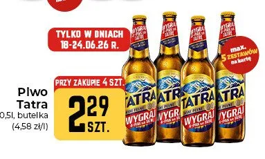 Piwo Tatra Jasne Pełne promocja w Społem Częstochowa