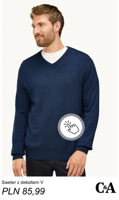 Sweter z dekoltem V C & A promocja w C&A