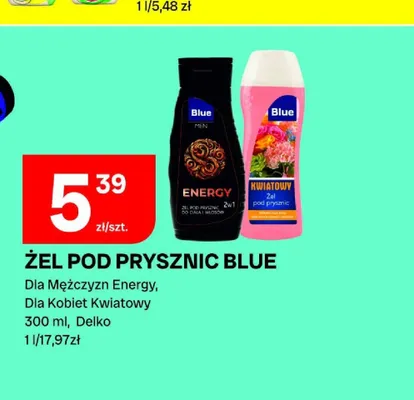 Żel pod prysznic Blue dla mężczyzn Energy promocja w Chorten