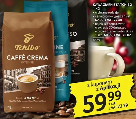 Kawa ziarnista Tchibo Caffe Crema Intense 1kg promocja w Selgros