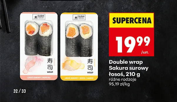 Double wrap Sakura surowy łosoś serek mango promocja w Biedronka