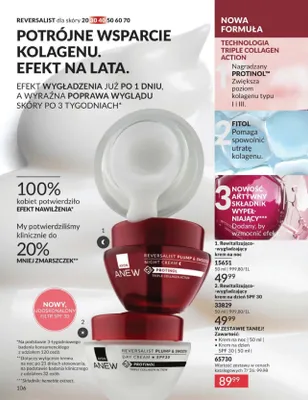 Krem do twarzy na noc rewitalizująco-wygładzający Avon Anew Reversalist Plump & Smooth promocja w AVON