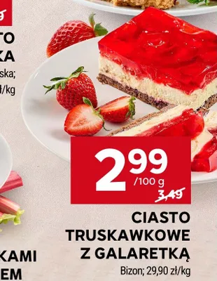 Ciasto truskawkowe z galaretką Bizon promocja w Stokrotka