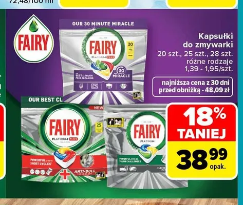 Kapsułki do zmywarki Fairy promocja w Carrefour