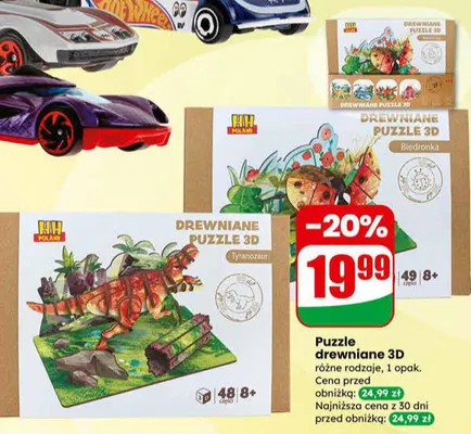 Puzzle drewniane 3D promocja w Dino