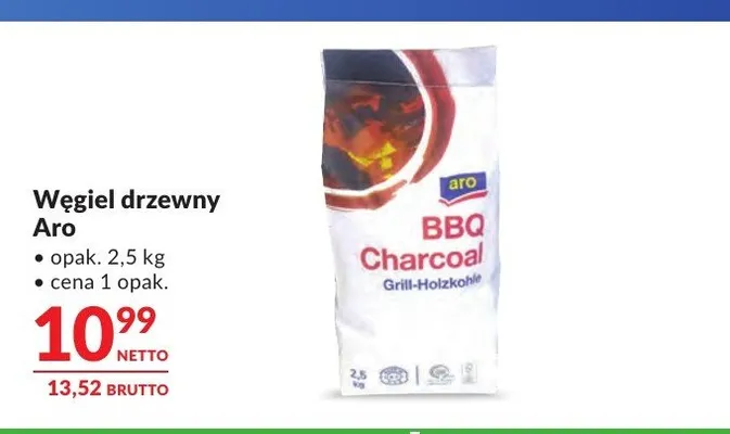 Węgiel drzewny Aro promocja w Makro