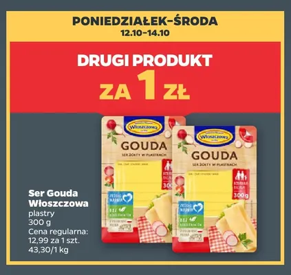 Ser gouda w plastrach Włoszczowa promocja w Netto