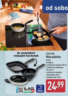 Mała patelnia do smażenia i serwowania CROFTON 20cm promocja w Aldi