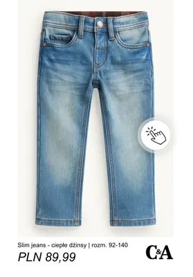 Slim jeans - ciepłe dżinsy rozm. 92-140 C & A promocja w C&A