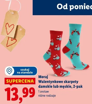 Walentynkowe skarpety męskie 2-pak promocja w Lidl