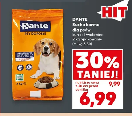 Sucha karma dla psów kurczak wołowina Dante promocja w Kaufland