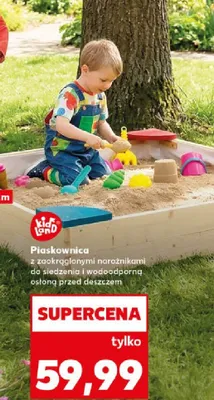 Piaskownica z zaokrąglonymi narożnikami do predzenia i wodoodporna osłona przed deszczem promocja w Kaufland