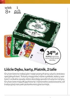 Karty Liście Dębu 2 talie Piatnik promocja w Empik