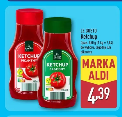 Ketchup łagodny Le Gusto promocja w Aldi
