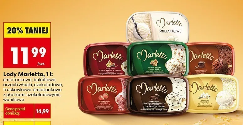 Lody bakaliowe Marletto promocja w Biedronka
